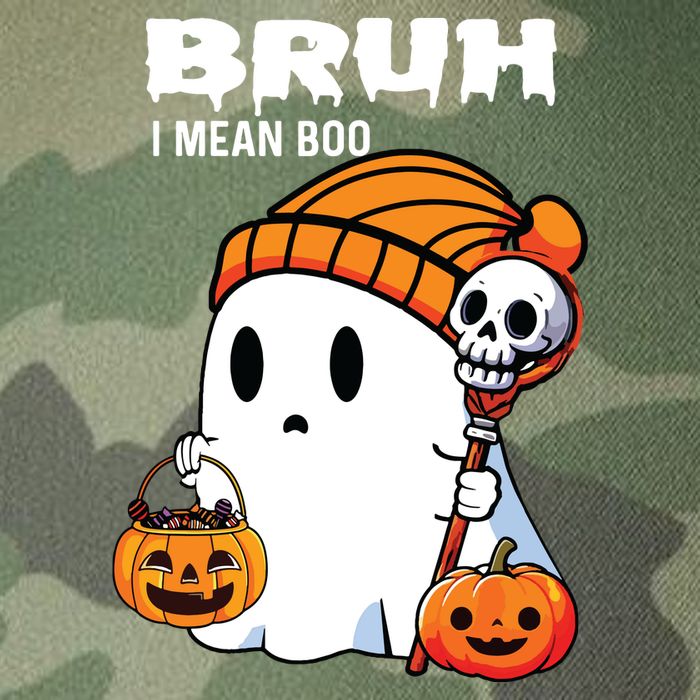 Halloween Bruh I Mean Boo Ghost Funny Legacy Tie Dye Trucker Hat