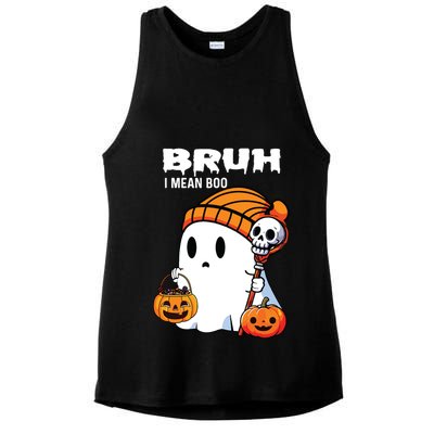 Halloween Bruh I Mean Boo Ghost Funny Ladies PosiCharge Tri-Blend Wicking Tank