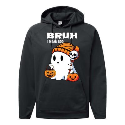 Halloween Bruh I Mean Boo Ghost Funny Performance Fleece Hoodie