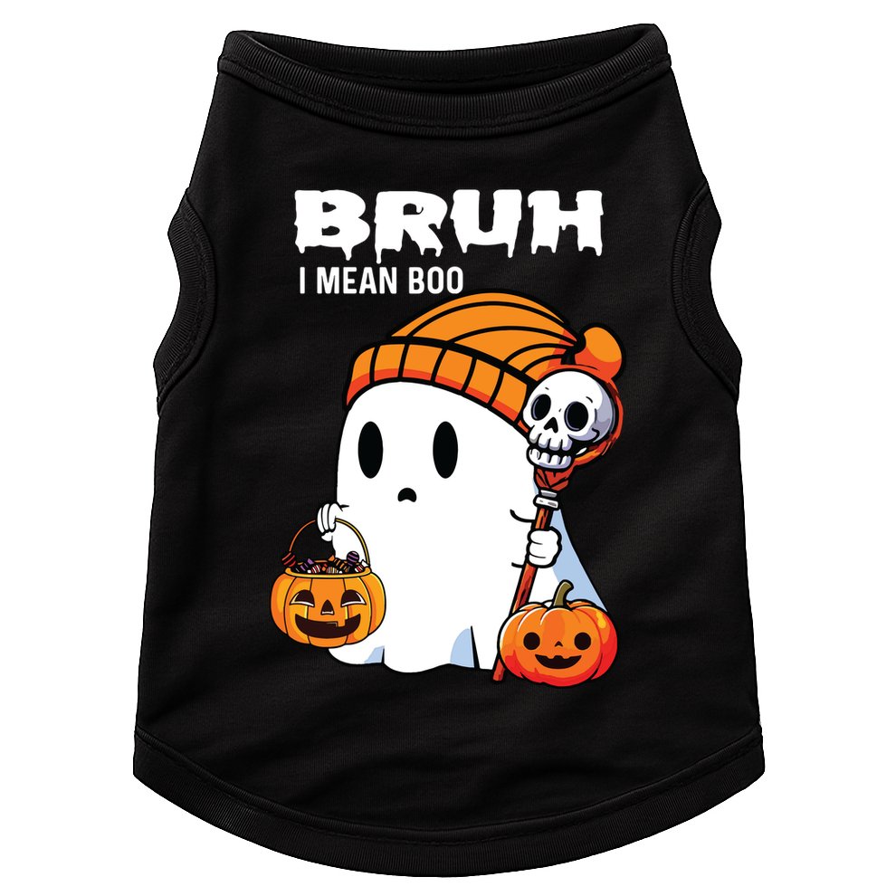 Halloween Bruh I Mean Boo Ghost Funny Doggie Tank