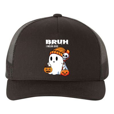 Halloween Bruh I Mean Boo Ghost Funny Yupoong Adult 5-Panel Trucker Hat