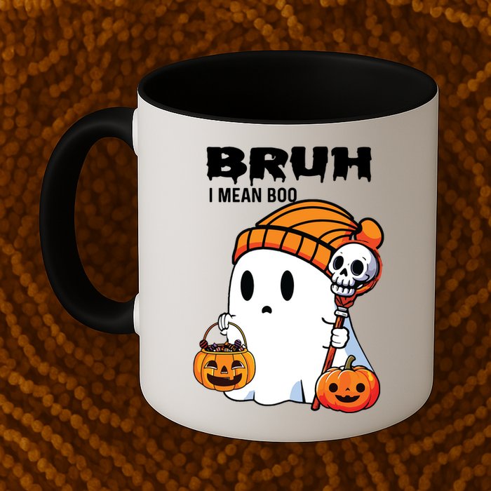 Halloween Bruh I Mean Boo Ghost Funny Mug