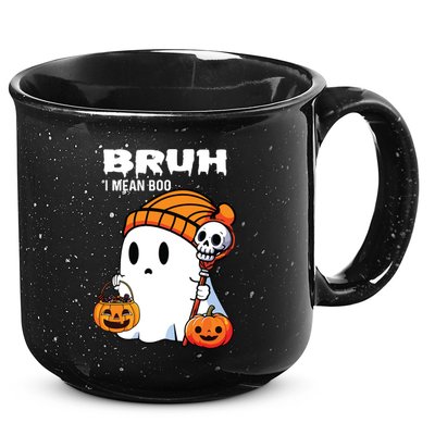 Halloween Bruh I Mean Boo Ghost Funny 15oz Campfire Ceramic Mug
