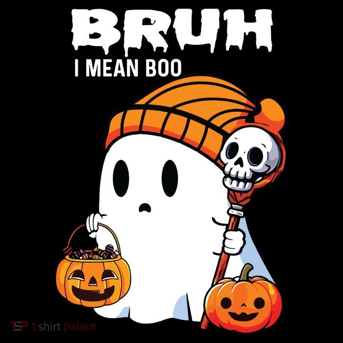 Halloween Bruh I Mean Boo Ghost Funny Drawstring Bag