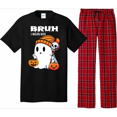 Halloween Bruh I Mean Boo Ghost Funny Pajama Set