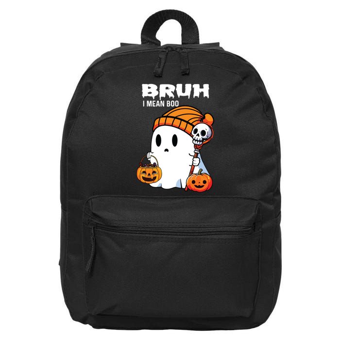 Halloween Bruh I Mean Boo Ghost Funny 16 in Basic Backpack