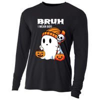 Halloween Bruh I Mean Boo Ghost Funny Cooling Performance Long Sleeve Crew