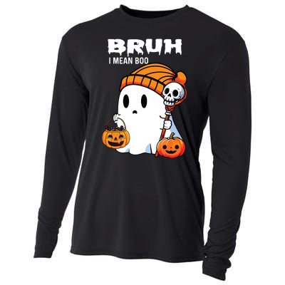 Halloween Bruh I Mean Boo Ghost Funny Cooling Performance Long Sleeve Crew