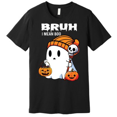 Halloween Bruh I Mean Boo Ghost Funny Premium T-Shirt