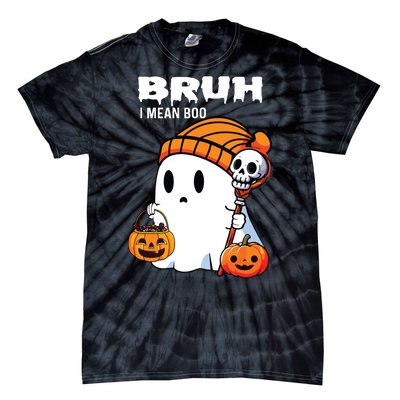 Halloween Bruh I Mean Boo Ghost Funny Tie-Dye T-Shirt