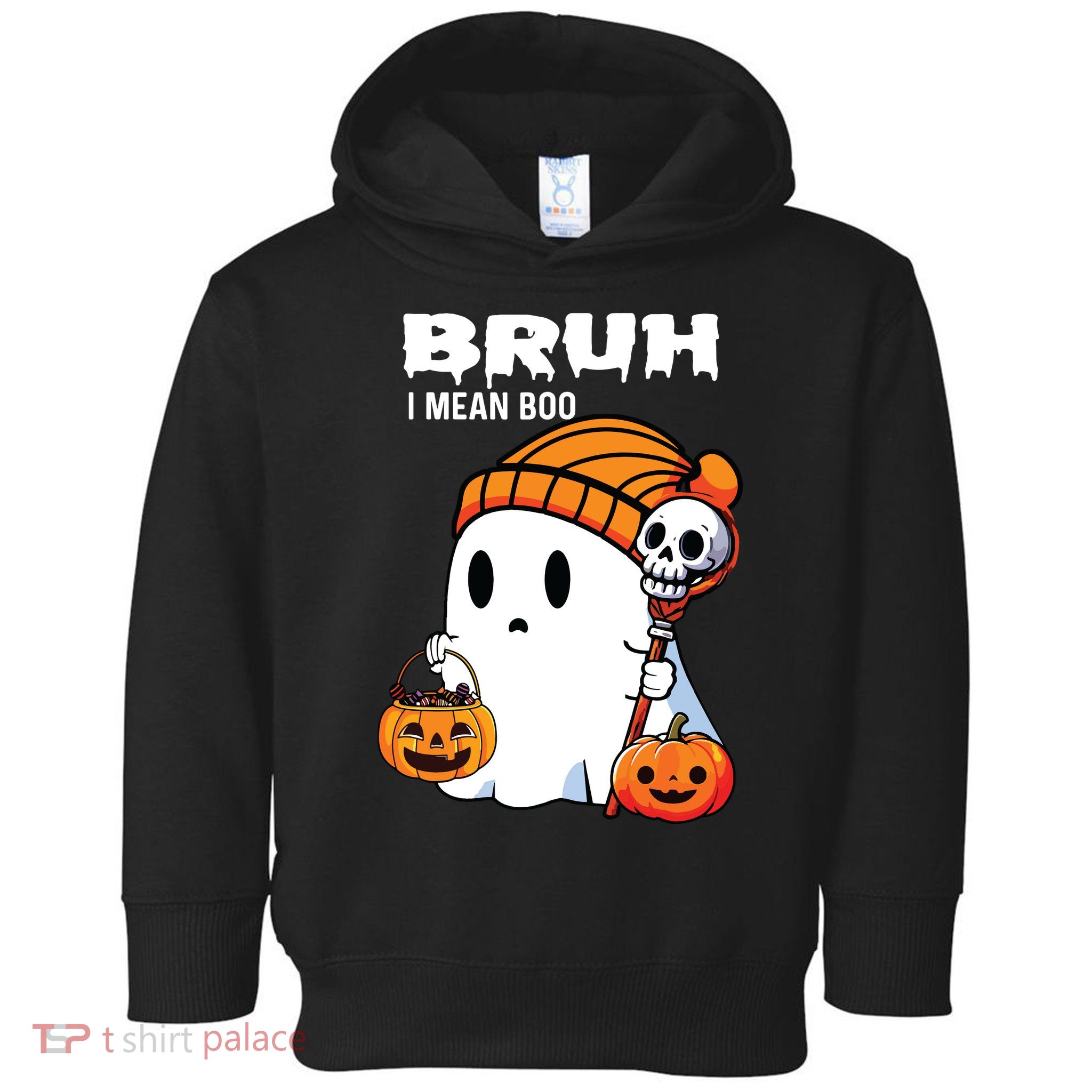 Halloween Bruh I Mean Boo Ghost Funny Toddler Hoodie