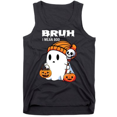 Halloween Bruh I Mean Boo Ghost Funny Tank Top