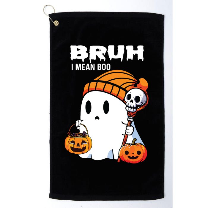 Halloween Bruh I Mean Boo Ghost Funny Golf Towel