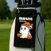 Halloween Bruh I Mean Boo Ghost Funny Golf Towel