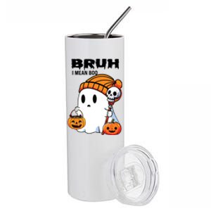 Halloween Bruh I Mean Boo Ghost Funny Stainless Steel Tumbler