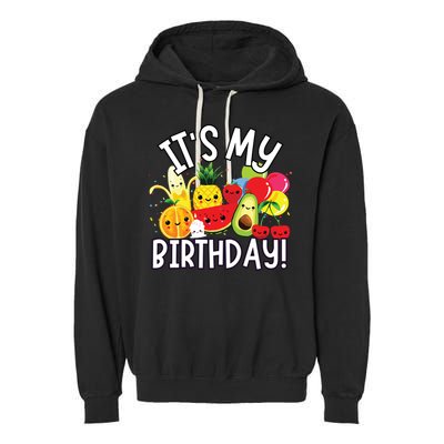 Hey Bear Its My Birthday Birthday Boy Girl Garment-Dyed Fleece Hoodie