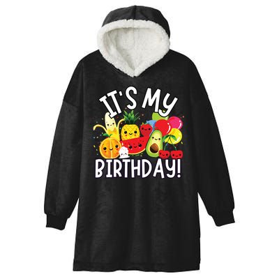 Hey Bear Its My Birthday Birthday Boy Girl Hooded Wearable Blanket
