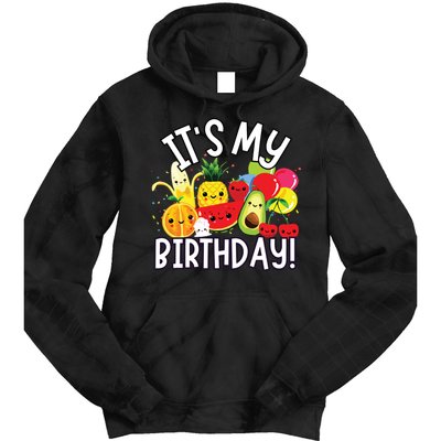 Hey Bear Its My Birthday Birthday Boy Girl Tie Dye Hoodie