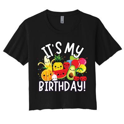 Hey Bear Its My Birthday Birthday Boy Girl Crop Top