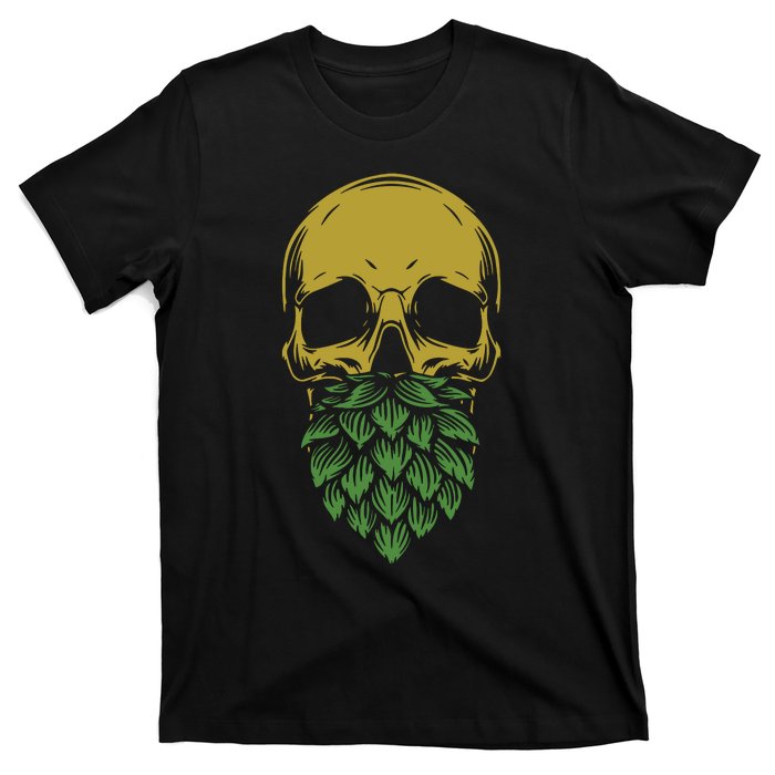 Home Brewing Ipa Craft Beer Brewer Skull Hop Beard T-Shirt