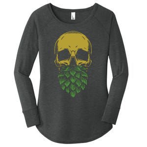 Home Brewing Ipa Craft Beer Brewer Skull Hop Beard Women's Perfect Tri Tunic Long Sleeve Shirt