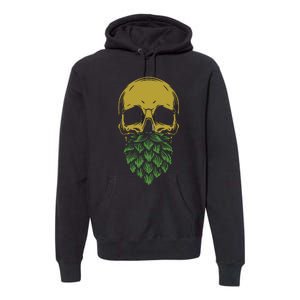 Home Brewing Ipa Craft Beer Brewer Skull Hop Beard Premium Hoodie