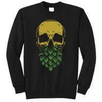 Home Brewing Ipa Craft Beer Brewer Skull Hop Beard Tall Sweatshirt