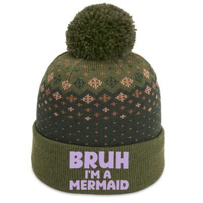 Halloween Bruh IM A Mermaid The Baniff Cuffed Pom Beanie