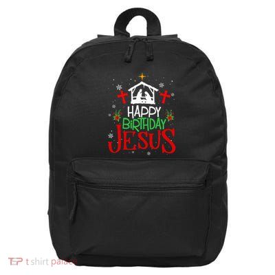 Happy Birthday Jesus Funny Christian Christmas Holiday Gifts 16 in Basic Backpack