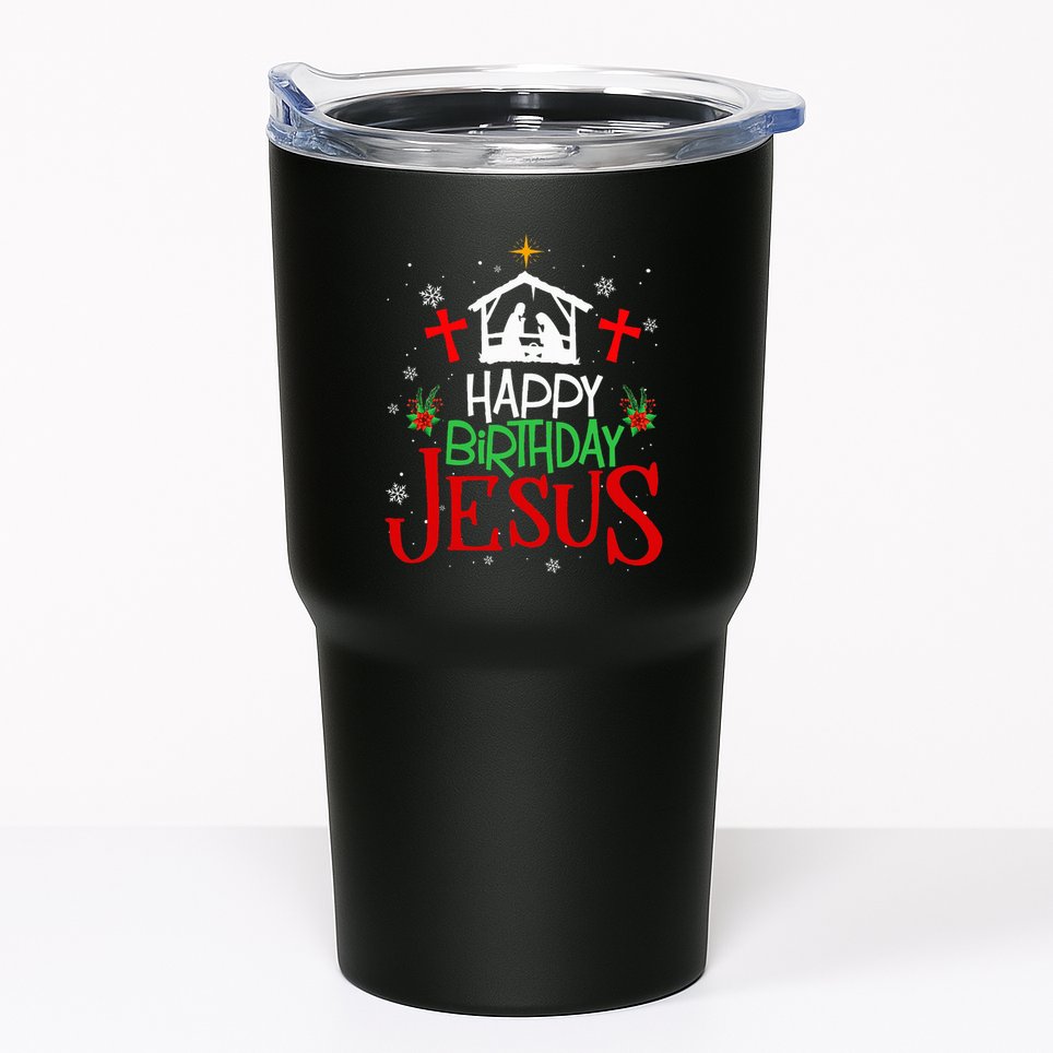 Happy Birthday Jesus Funny Christian Christmas Holiday Gifts Tumbler