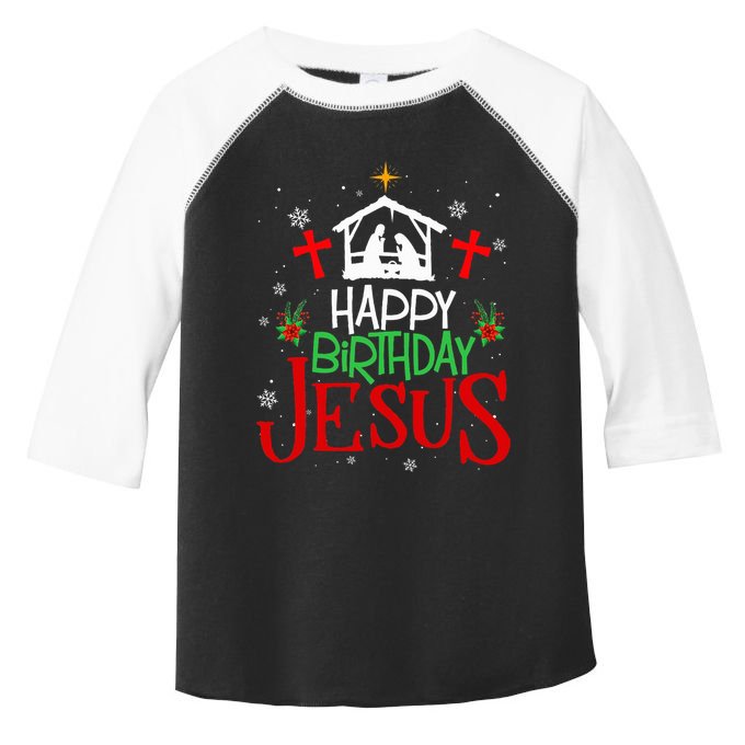 Happy Birthday Jesus Funny Christian Christmas Holiday Gifts Toddler Fine Jersey T-Shirt