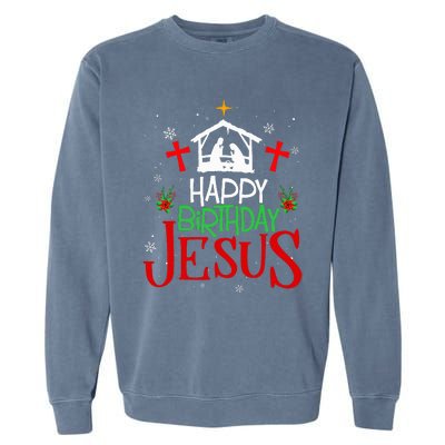 Happy Birthday Jesus Funny Christian Christmas Holiday Gifts Garment-Dyed Sweatshirt