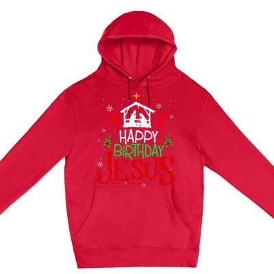 Happy Birthday Jesus Funny Christian Christmas Holiday Gifts Premium Pullover Hoodie