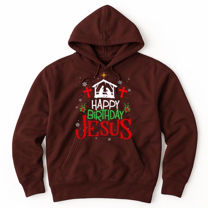 Happy Birthday Jesus Funny Christian Christmas Holiday Gifts Hoodie