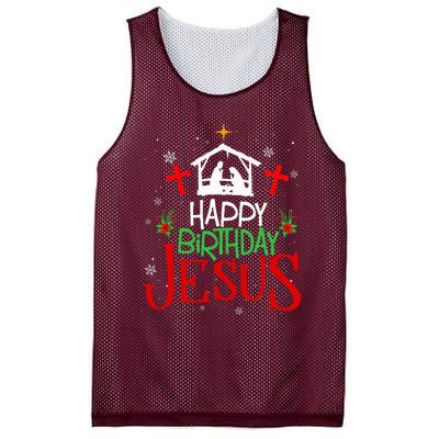 Happy Birthday Jesus Funny Christian Christmas Holiday Gifts Mesh Reversible Basketball Jersey Tank