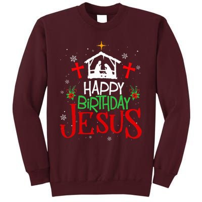 Happy Birthday Jesus Funny Christian Christmas Holiday Gifts Tall Sweatshirt