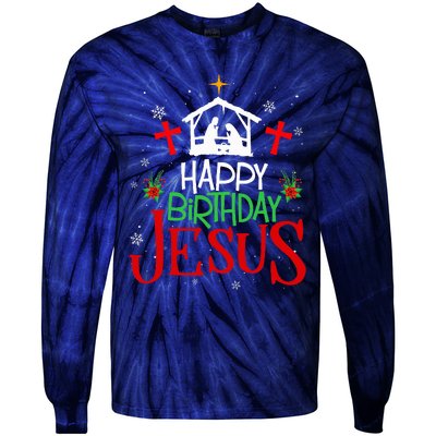 Happy Birthday Jesus Funny Christian Christmas Holiday Gifts Tie-Dye Long Sleeve Shirt