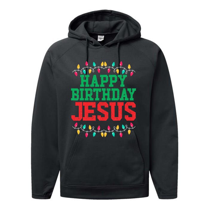 Happy Birthday Jesus Christian Christmas Performance Fleece Hoodie