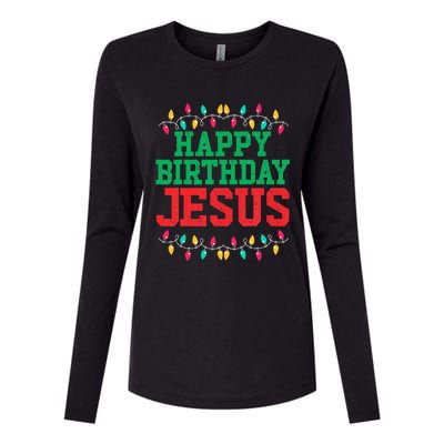 Happy Birthday Jesus Christian Christmas Womens Cotton Relaxed Long Sleeve T-Shirt