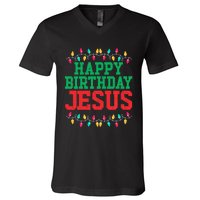 Happy Birthday Jesus Christian Christmas V-Neck T-Shirt