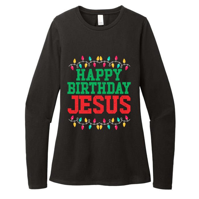 Happy Birthday Jesus Christian Christmas Womens CVC Long Sleeve Shirt