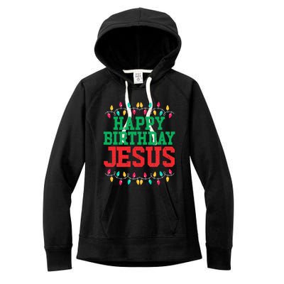 Happy Birthday Jesus Christian Christmas Women's Fleece Hoodie