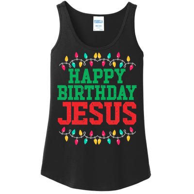 Happy Birthday Jesus Christian Christmas Ladies Essential Tank