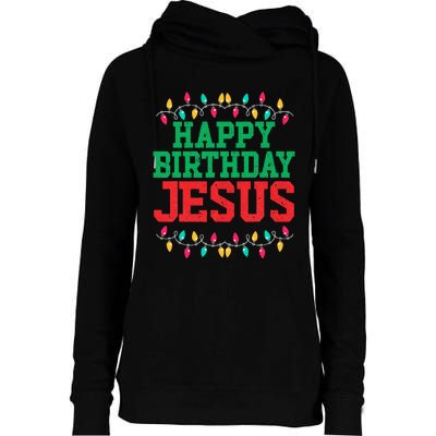 Happy Birthday Jesus Christian Christmas Womens Funnel Neck Pullover Hood