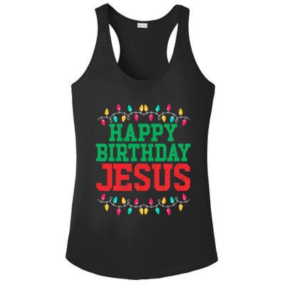 Happy Birthday Jesus Christian Christmas Ladies PosiCharge Competitor Racerback Tank