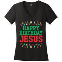 Happy Birthday Jesus Christian Christmas Women's V-Neck T-Shirt