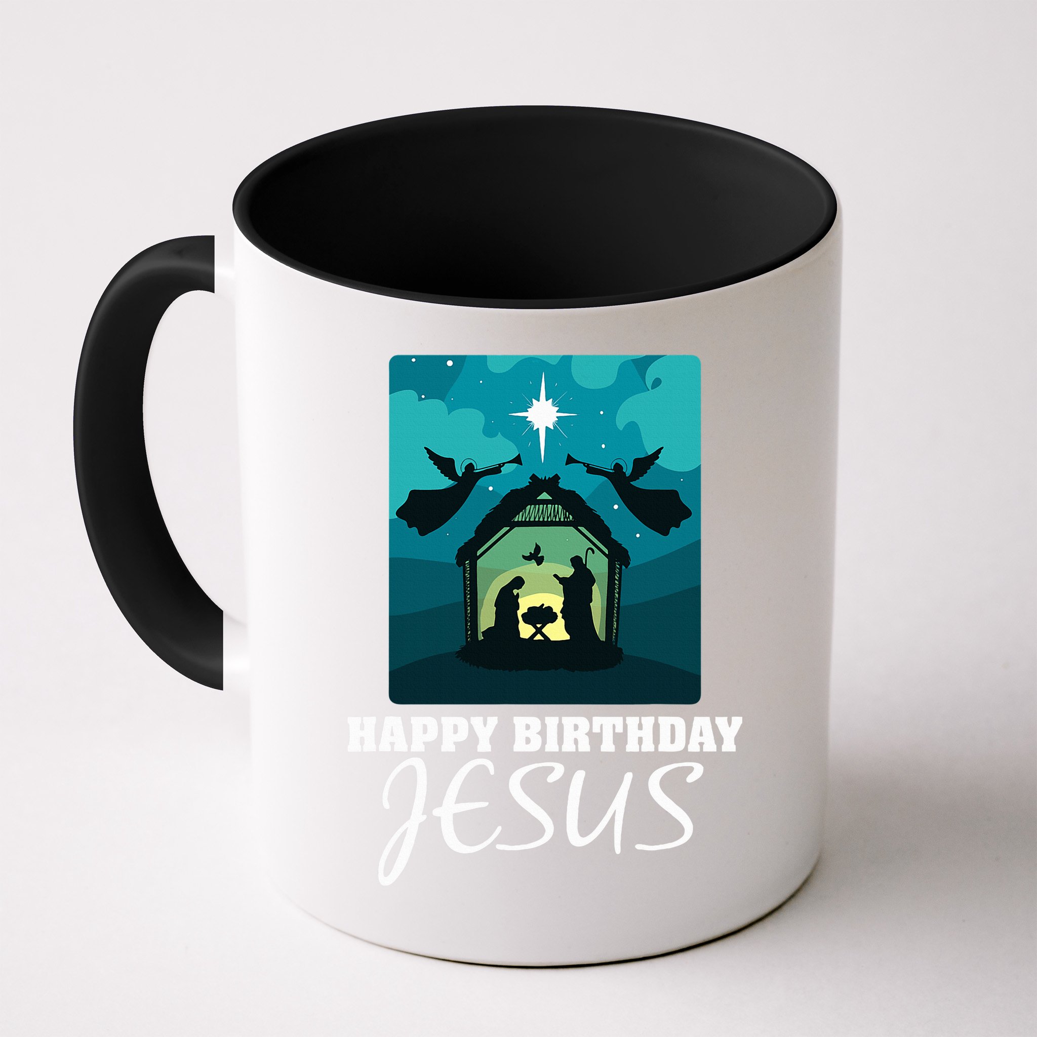 Happy Birthday Jesus  Christmas Advent Nativity Scene North  Mug