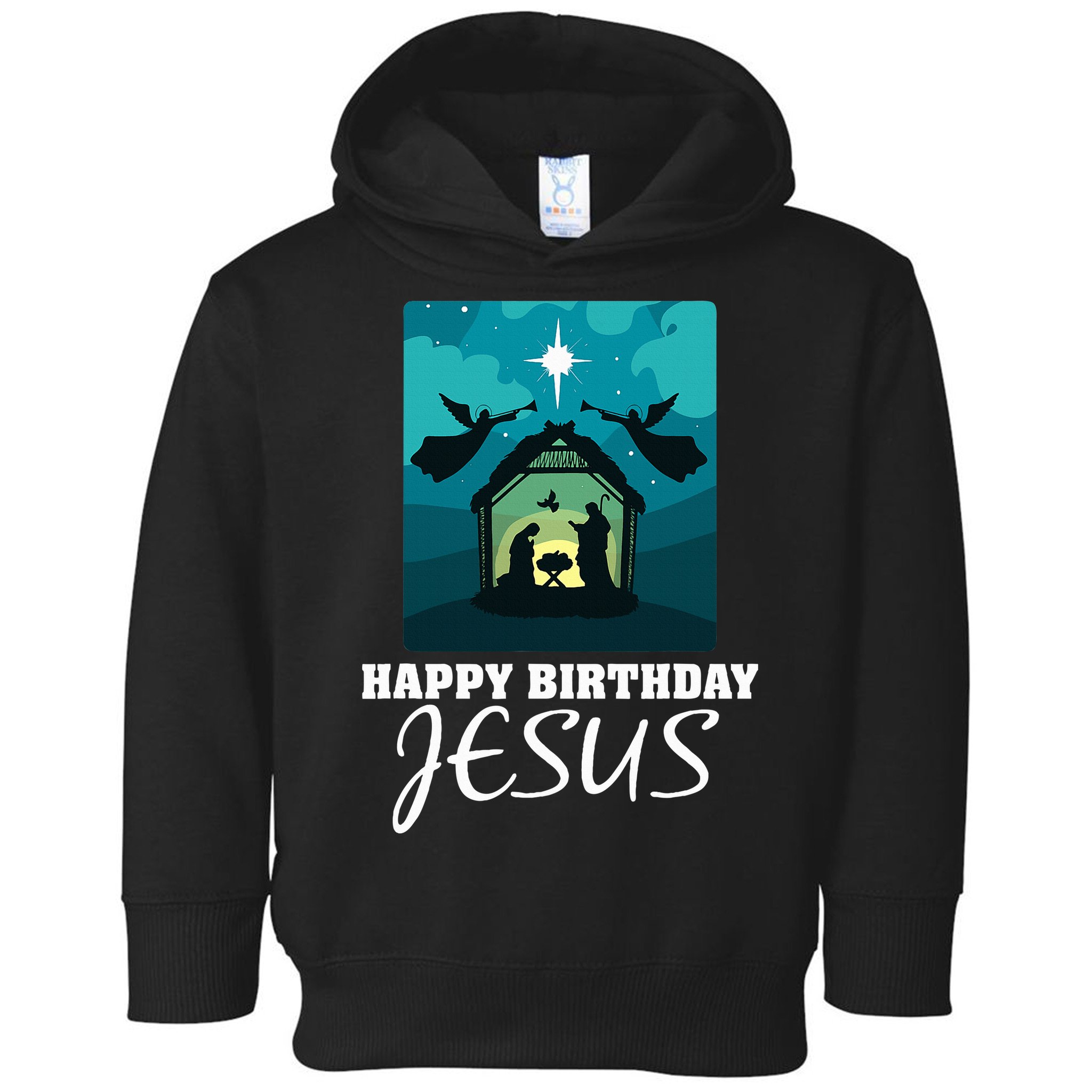 Happy Birthday Jesus  Christmas Advent Nativity Scene North  Toddler Hoodie