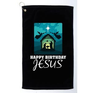 Happy Birthday Jesus  Christmas Advent Nativity Scene North  Platinum Collection Golf Towel