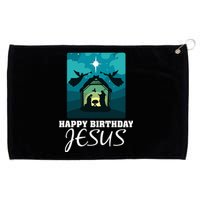 Happy Birthday Jesus  Christmas Advent Nativity Scene North  Grommeted Golf Towel